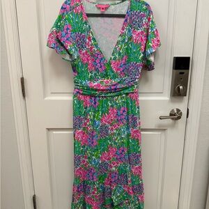 Lilly Pulitzer L Juliet Floral Midi Dress